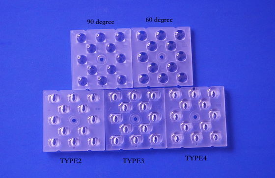 12 IN 1 50X50X5.57mm de grado óptico PC 3030 Lente LED para lámpara de calle SMD