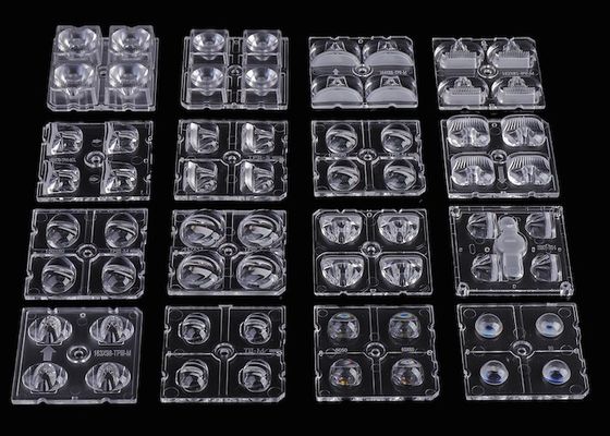 Lente de matriz LED de 50x50 mm, material de PC de grado óptico para LEDs SMD 3030 y SMD 5050