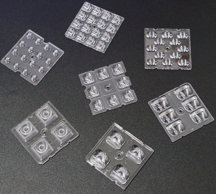 50X50MM 2x2 LED Array PC Lente 4 / 6 / 8 / 12 / 16 / 24 LED para 3030/3535/5050 SMD LED