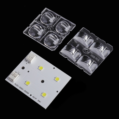 2x2 PC Led Lente, 4 en 1 Lente óptica Led para SMD 5050 lámpara LED