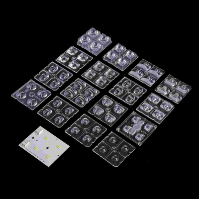 2x2 módulo LED 50x50mm 4 en 1 lente óptica LED para lámpara de carretera