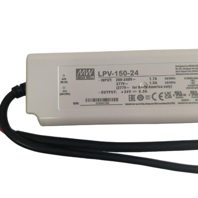Fuente de alimentación resistente al agua IP67 de salida única a granel de 150W y 24V para iluminación interior LED