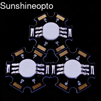 Diodo emisor de luz LED de alta potencia RGB de 3W con ángulo de haz de 120 grados y diseño de estrella