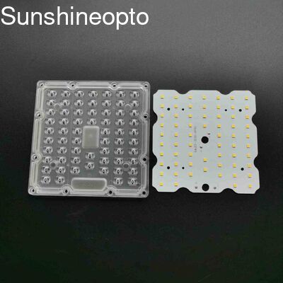 Placa PCB del módulo LED de 130x130 mm con lente óptica de PC y LED SMD3030