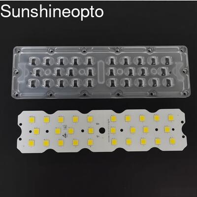 100W 12PCS 7070 LED placa de PCB con 158 × 103 ° Tipo II óptico con lente LED empresa de iluminación vial