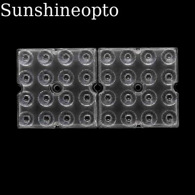 20 lente óptica de haz estrecho en 16 de 50 × 50 mm 16 de alta lente óptica LED de bahía de PC SMD de grado 3030