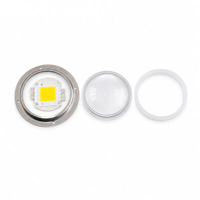 Lente de cristal LED con ángulo de haz de 120 grados y 78 mm de diámetro con transmitancia del 93% para luz de gran altura