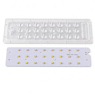 Cubierta del módulo de luz de calle LED de 24W Lente de PC óptica asimétrica de 45 × 143 grados con placa PCB LED SMD 3535