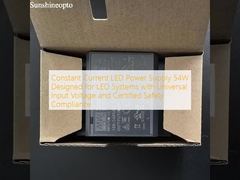 Fuente de alimentación LED de corriente constante 54W diseñada para sistemas LED con voltaje de entrada universal y cumplimiento de seguridad certificado